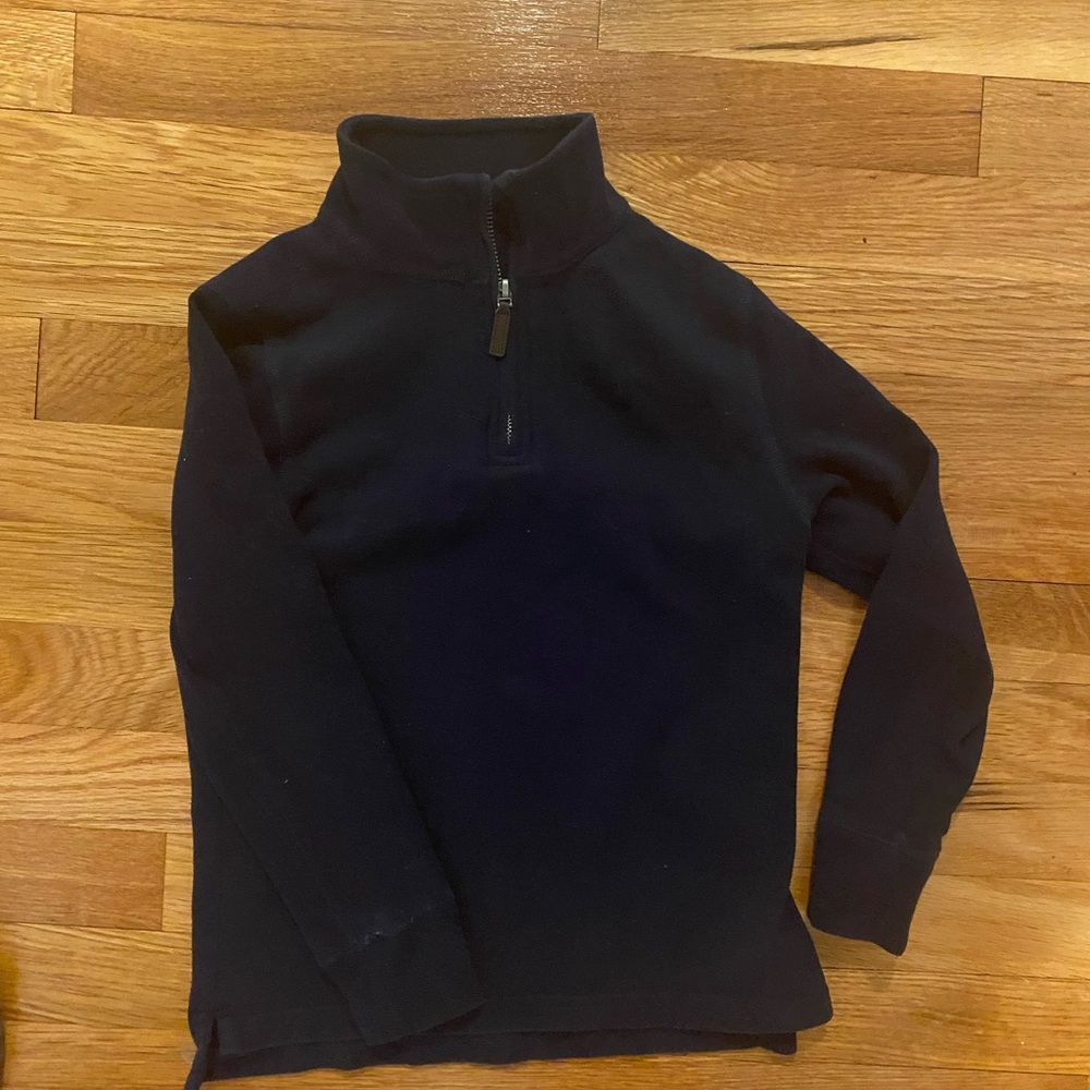 Boys Suede half zip popover sweatshirt-Navy